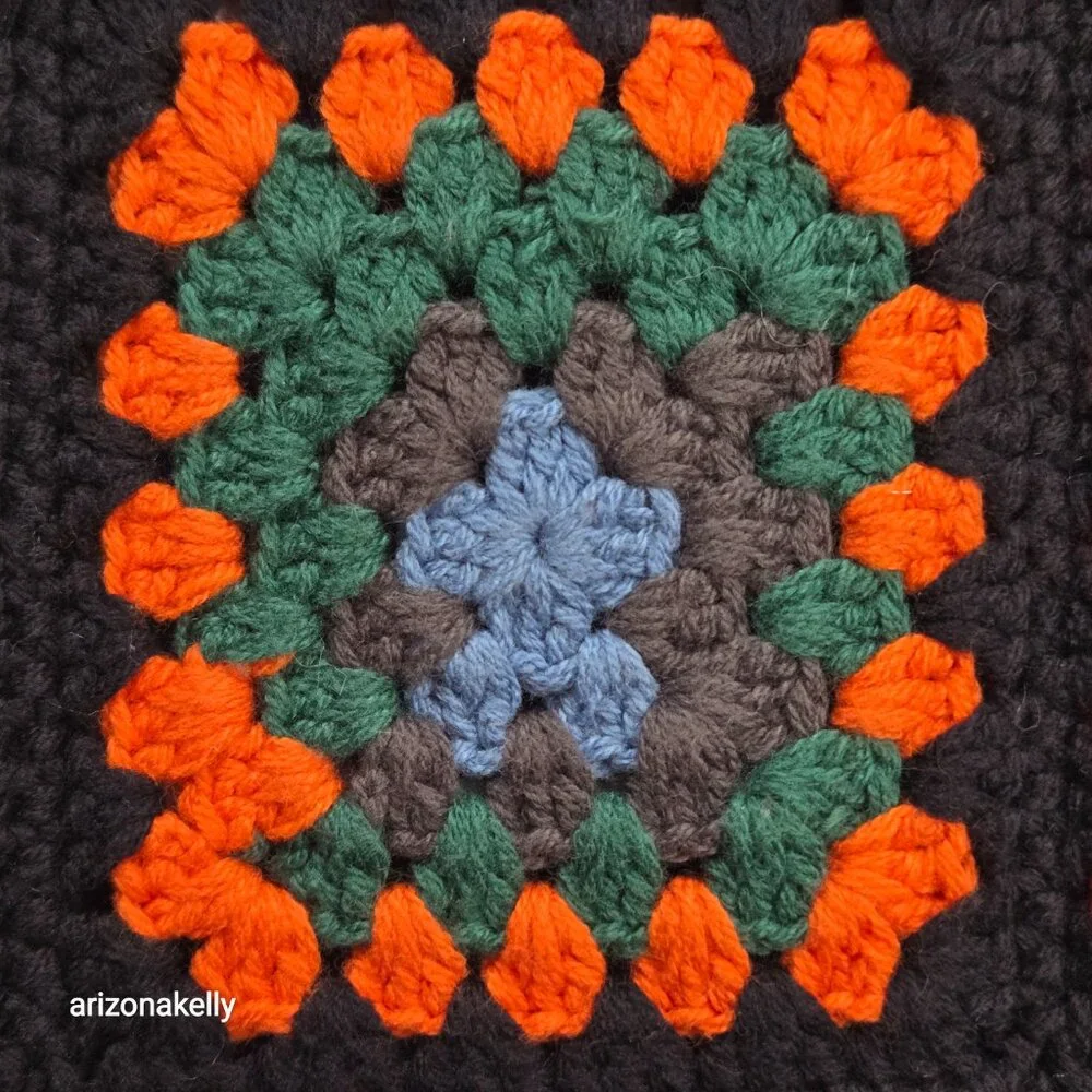 Granny Square Handmade Scarf Spelledit